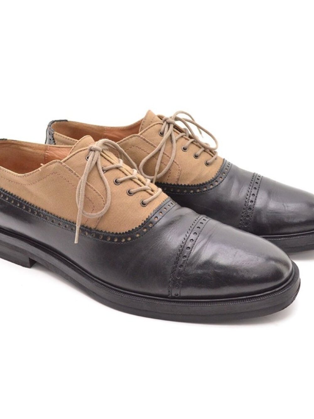 Men Dries Van Noten Perforated Cap Toe Oxfords 43.5